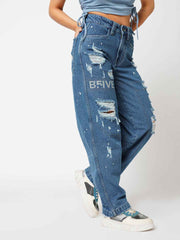 B5ive Distressed Women's Baggy Fit