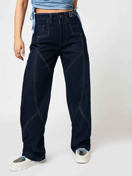 ENG. Blue Women's Straight Fit