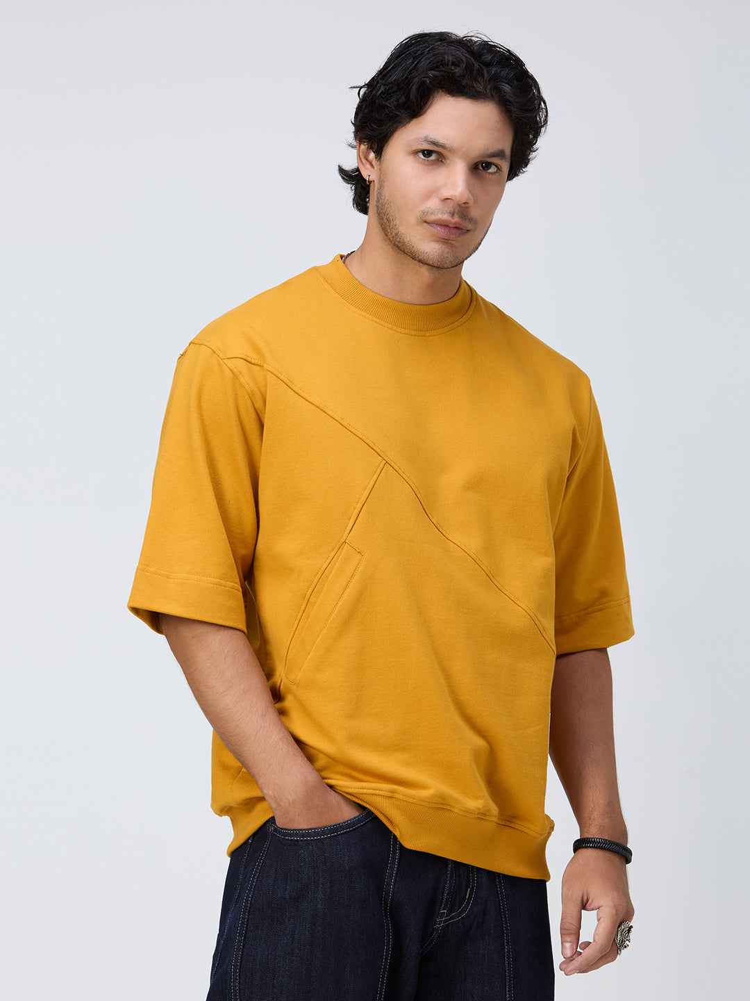 Mustard Pocket Men's Oversized T-shirt