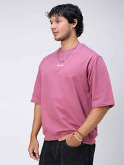 Blush Ribbed Men's Oversized T-shirt