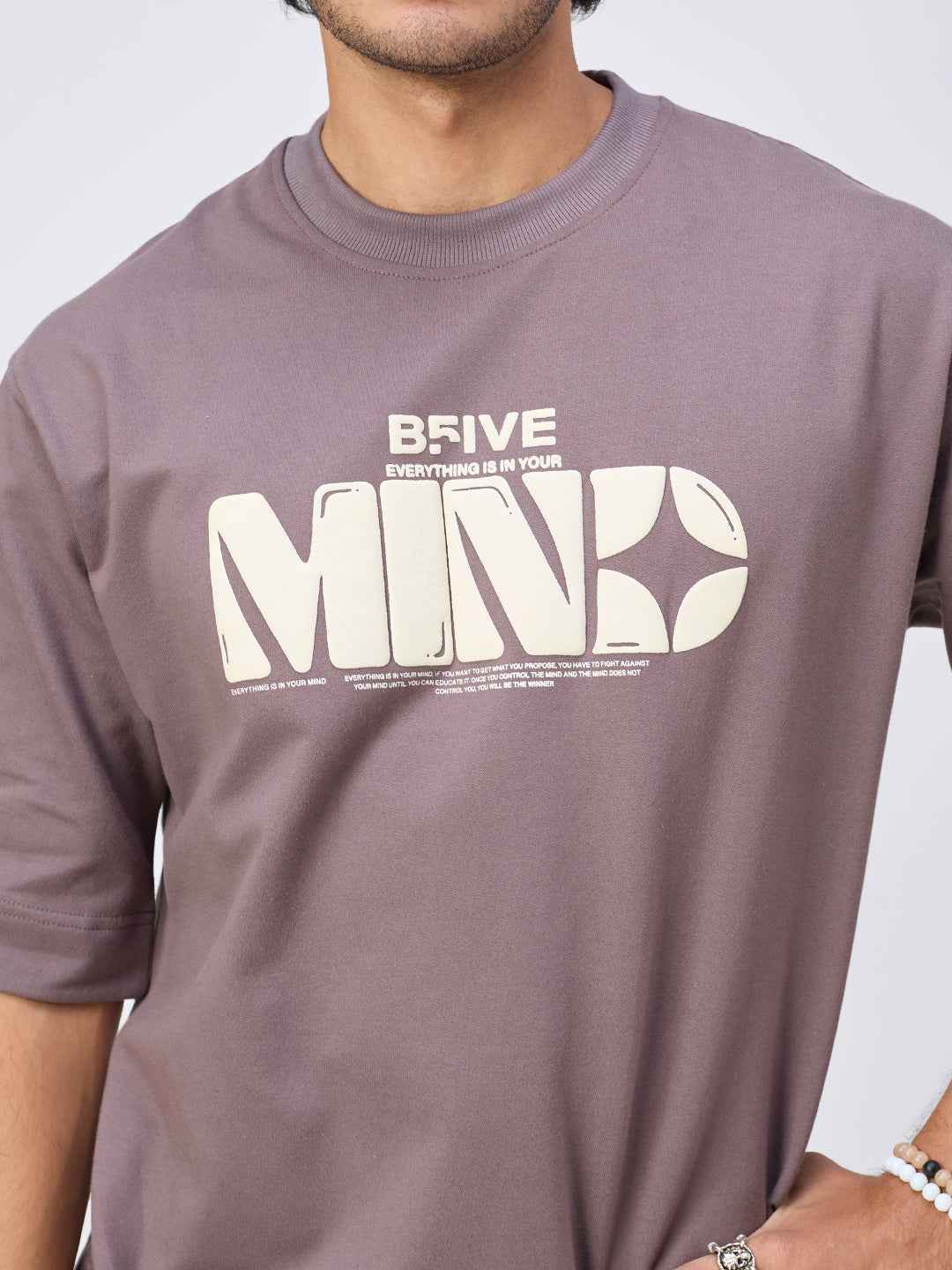 Mauve Mind Chill Men's Oversized T-shirt