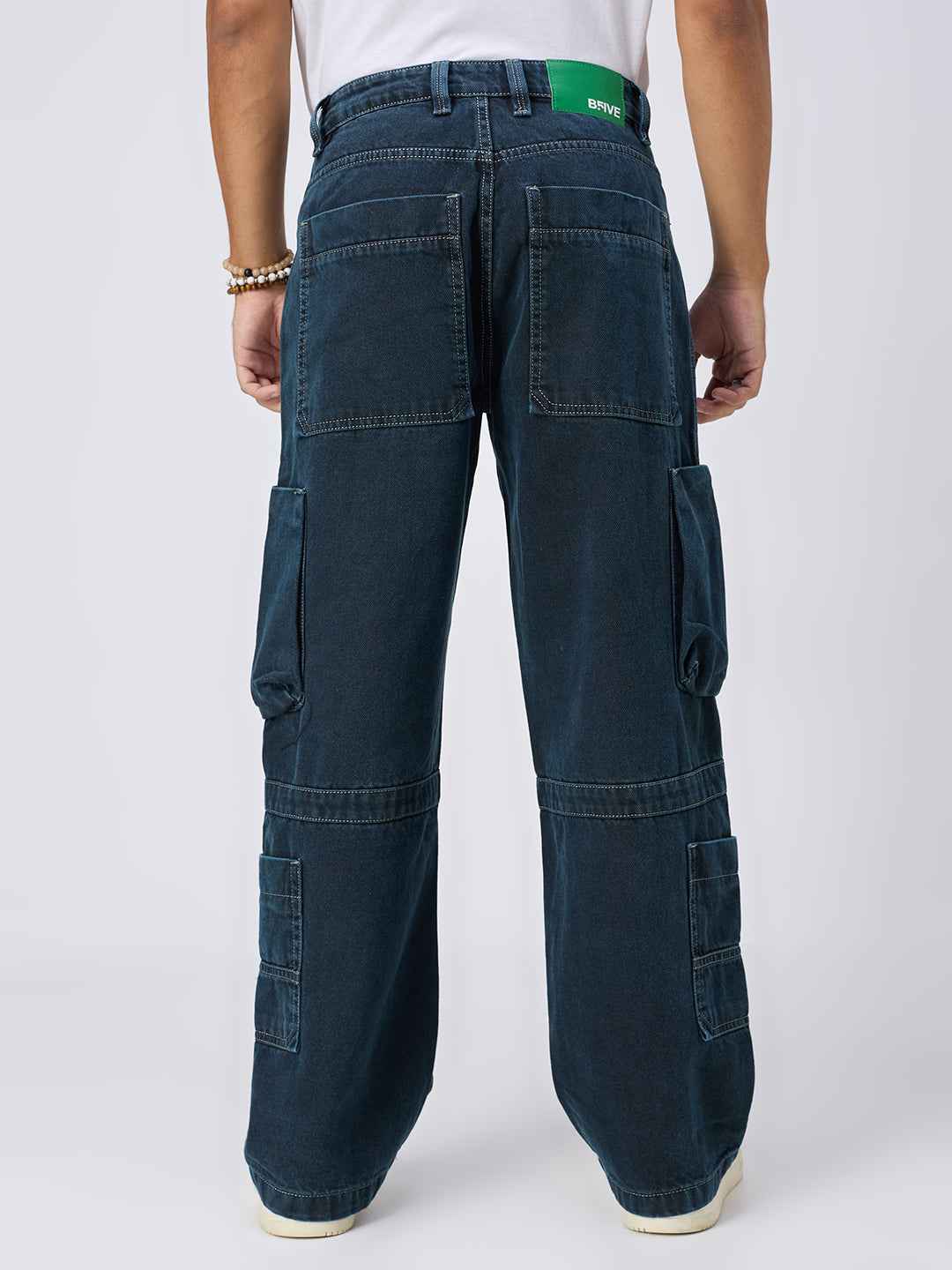 Midnight Indigo Cargo Men's Straight Fit Jeans