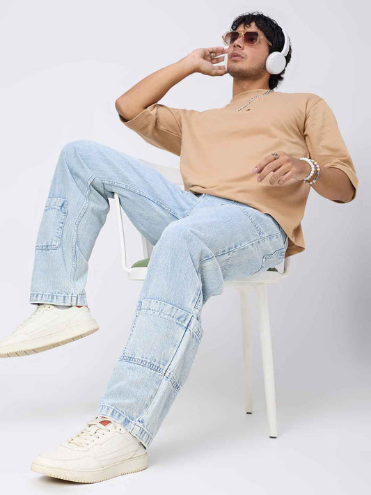 Glacier Wash Loose Fit Straight Denim