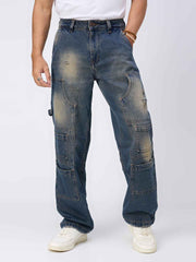 Vintage Patch Pocket Mens Straight Fit Jeans