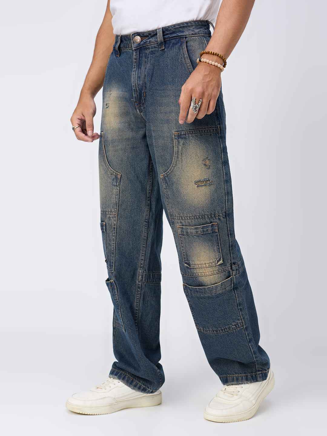Vintage Patch Pocket Mens Straight Fit Jeans