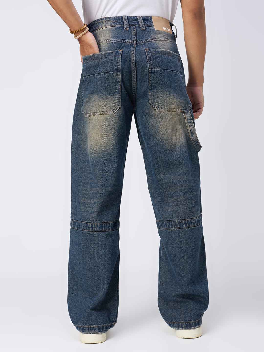 Vintage Patch Pocket Mens Straight Fit Jeans