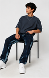 Lighting Blue Hand Tie Dye Mens Baggy Fit Jeans