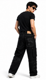 Original Black Cargo Men's Straight Fit Jeans