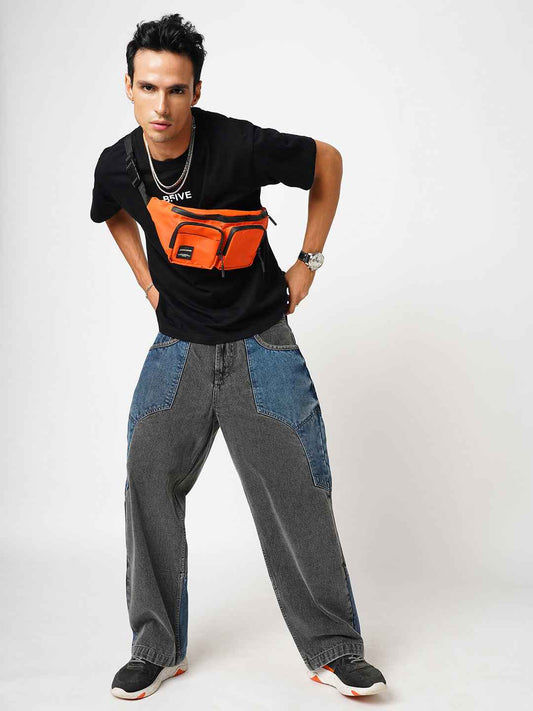Mix & Match Blue & Grey Men's Straight Fit