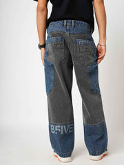 Mix & Match Blue & Grey Men's Straight Fit