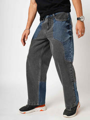 Mix & Match Blue & Grey Men's Straight Fit