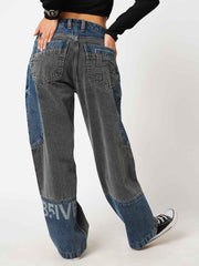 Mix & Match Blue & Grey Women's Straight Fit