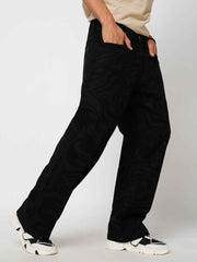Black Psy-Swril Men's Straight Fit