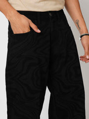 Black Psy-Swril Men's Straight Fit