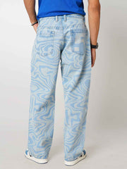 Psy-Swirl Blue Men's Straight Fit