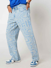 Psy-Swirl Blue Men's Straight Fit