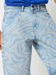 Psy-Swirl Blue Men's Straight Fit