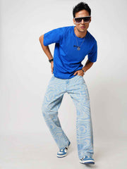 Psy-Swirl Blue Men's Straight Fit
