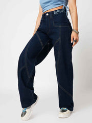 ENG. Blue Women's Straight Fit