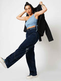 ENG. Blue Women's Straight Fit