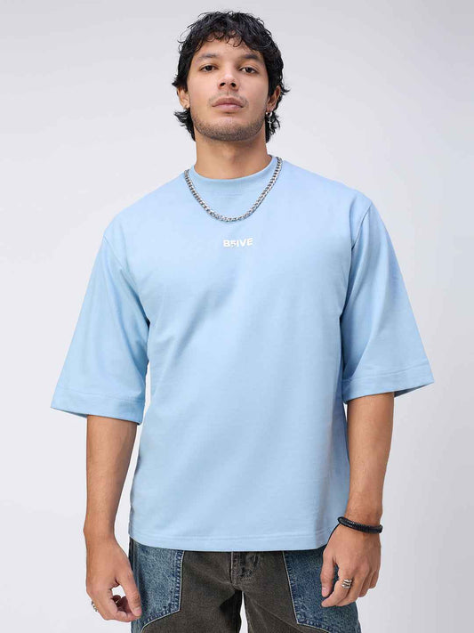Classic 'Sky-Drift' Oversized Men's T-Shirt