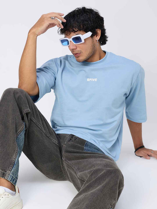 Classic 'Sky-Drift' Oversized Men's T-Shirt