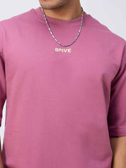 Blush Ribbed Men's Oversized T-shirt