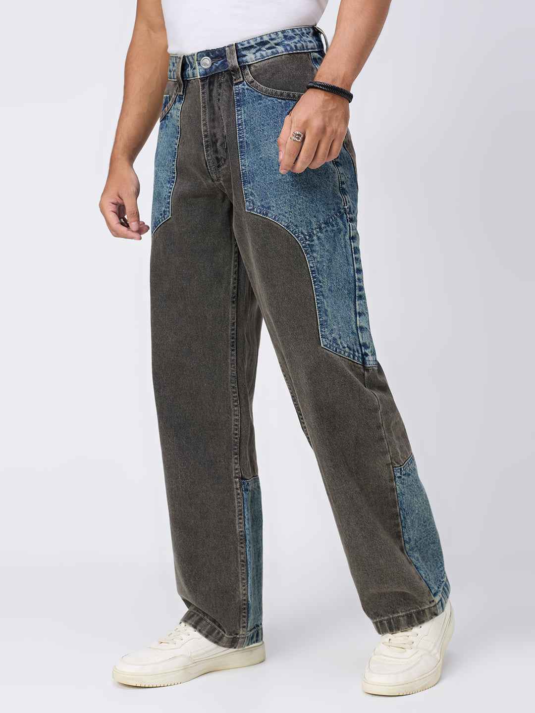 Dual Panel Mix Match Men's Straight Fit Jeans