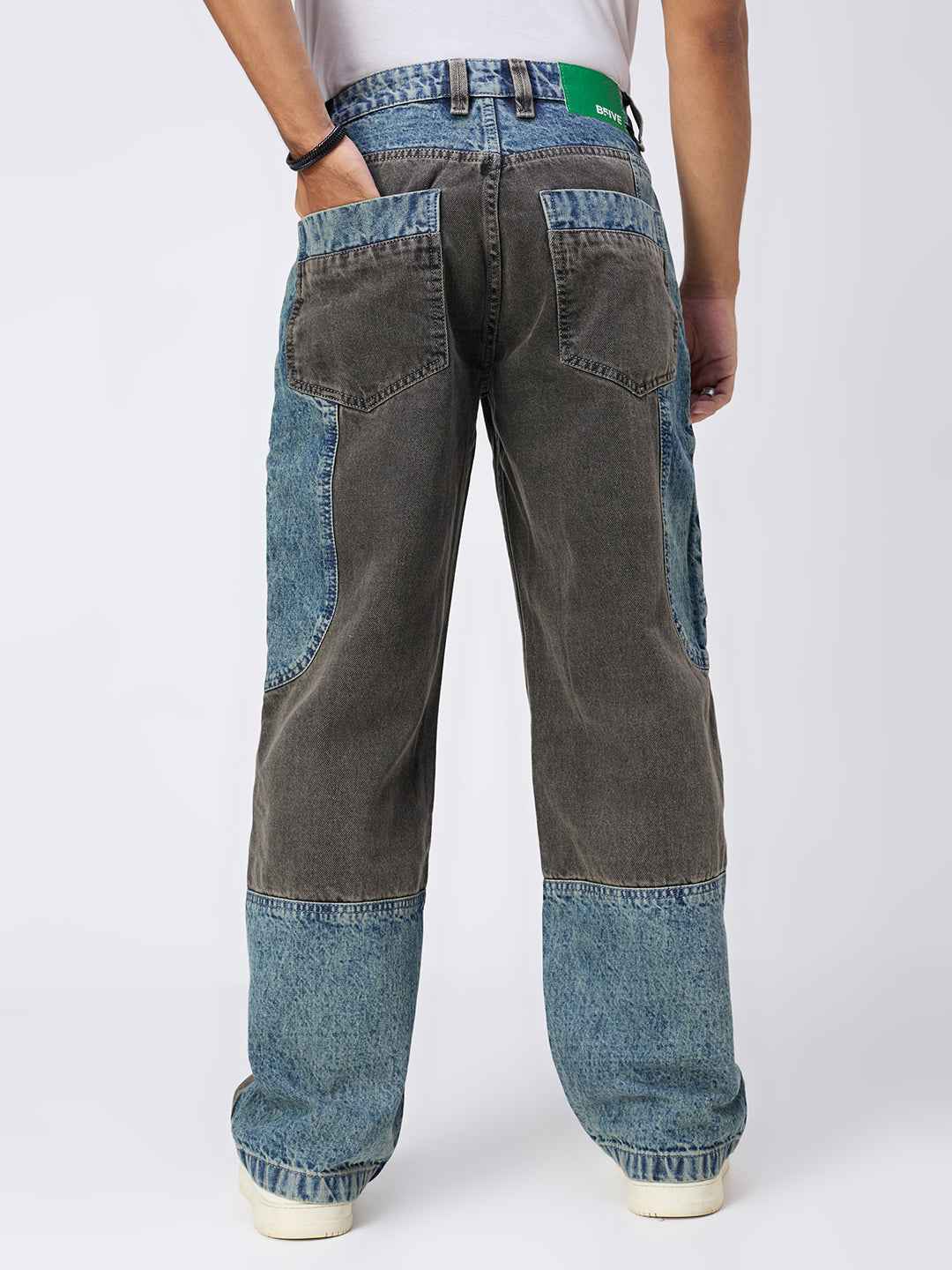 Dual Panel Mix Match Men's Straight Fit Jeans