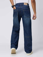 Deep Blue Distressed Men's Straight Fit Jeans