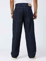 Raw Contrast Stitch Men's Straight Fit Jeans