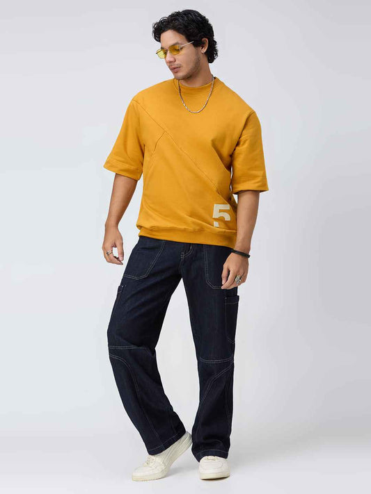 Raw Contrast Stitch Men's Straight Fit Jeans