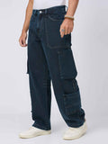 Midnight Indigo Cargo Men's Straight Fit Jeans
