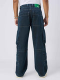 Midnight Indigo Cargo Men's Straight Fit Jeans