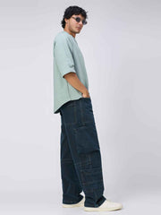 Midnight Indigo Cargo Men's Straight Fit Jeans