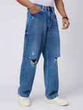 Knee-Rage Men's Straight Fit Jeans