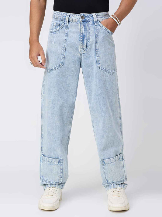 Glacier Wash Loose Fit Straight Denim