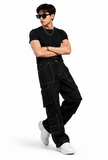Original Black Cargo Men's Straight Fit Jeans