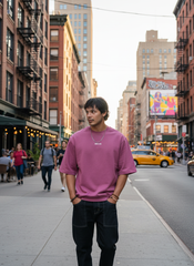 Blush Ribbed Men's Oversized T-shirt