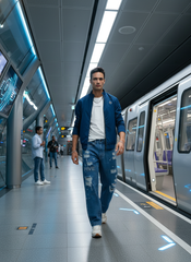 B5ive Distressed Men's Baggy Fit