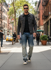 Ombre Fade Wash Men's Straight Fit Jeans