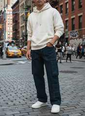 Midnight Indigo Cargo Men's Straight Fit Jeans