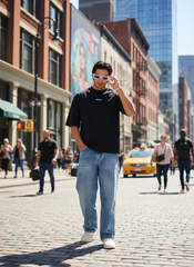 Black Skull Men's Oversized T-shirt