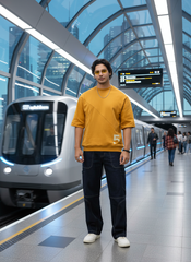 Raw Contrast Stitch Men's Straight Fit Jeans