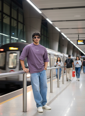 Classic Grape Drop Oversized Men's T-Shirt