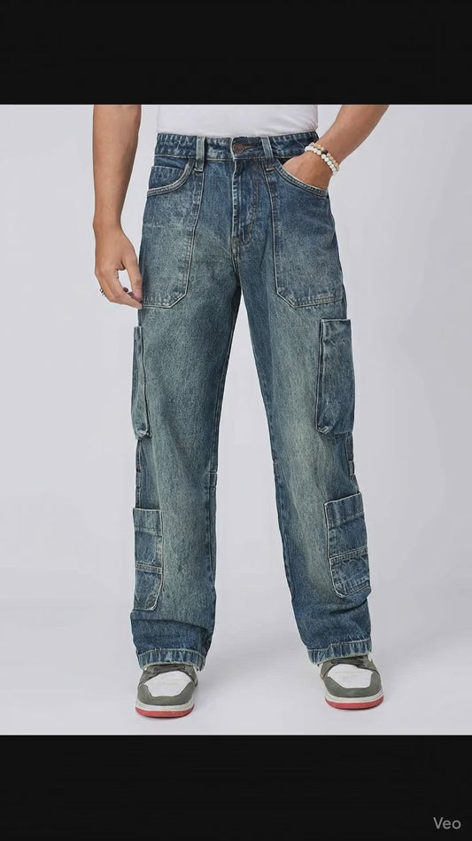 Mechanic Aged Men's Baggy Fit Jeans